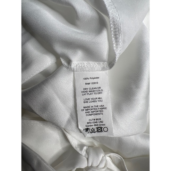 Show Me Your Mumu Garden Midi Dress Ivory Luxe Satin M - Picture 8 of 9
